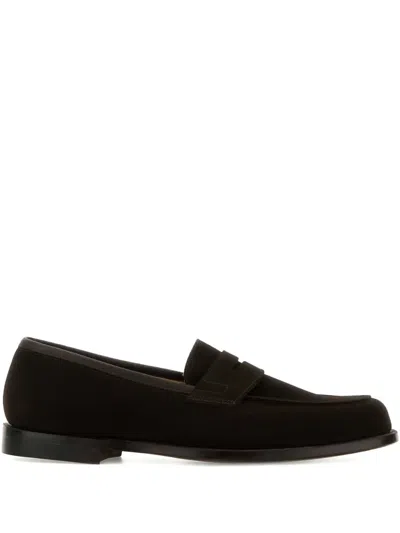 Crockett & Jones Grantham 2 Suede Loafers In Black