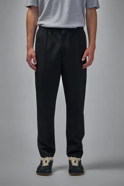 Bottega Veneta Wool Grain De Poudre Trousers In Black