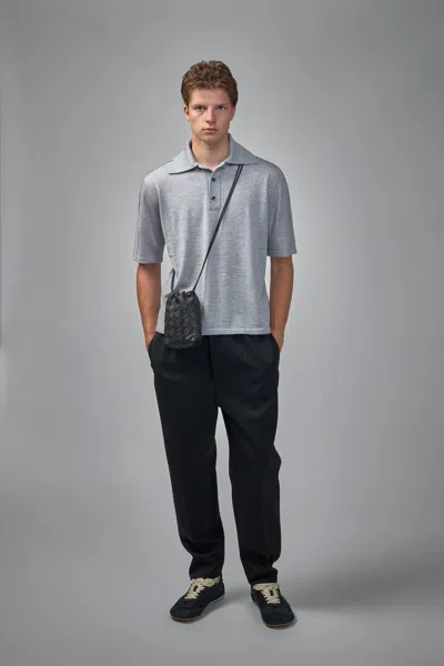 Bottega Veneta Wool Grain De Poudre Trousers In Black