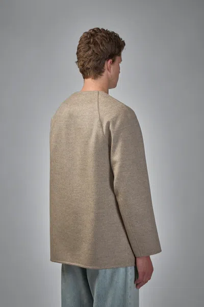 Bottega Veneta Light Double Wool And Cashmere Coat In Neutral