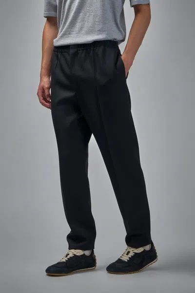 Bottega Veneta Wool Grain De Poudre Trousers In Black