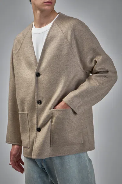 Bottega Veneta Light Double Wool And Cashmere Coat In Neutral