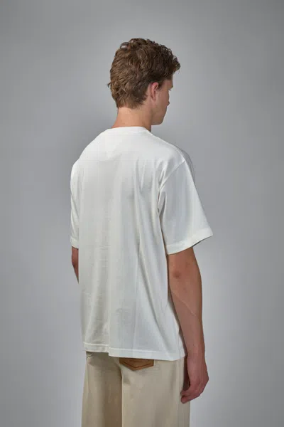Bottega Veneta Pima Cotton T-shirt With Suede Patch In White