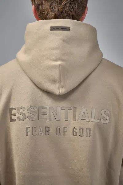 Essentials Classic Fit Fleece Hoodie In Brown