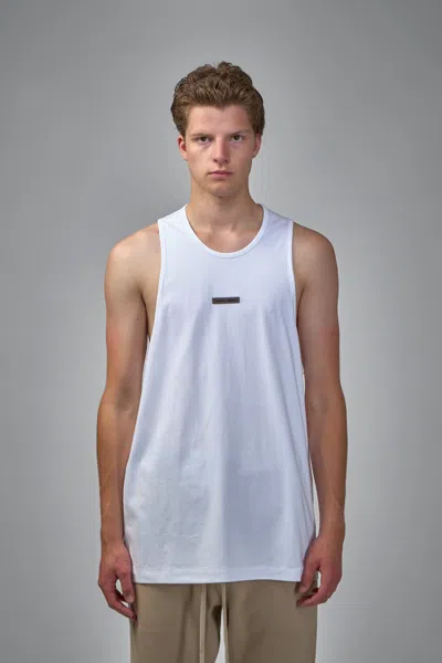 Essentials Stretch Cotton Tank Top In White