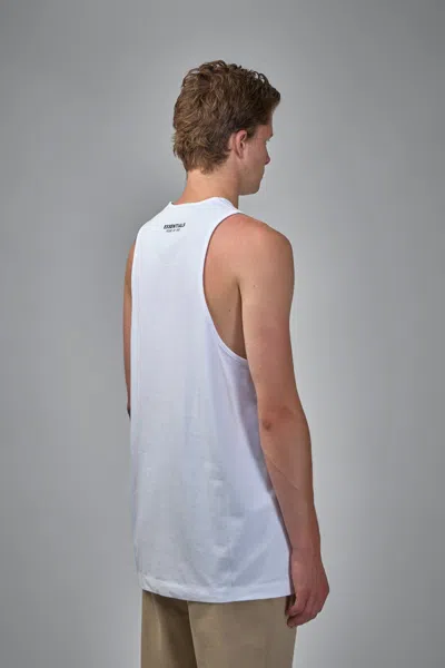 Essentials Stretch Cotton Tank Top In White
