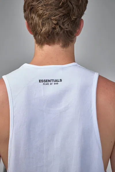 Essentials Stretch Cotton Tank Top In White