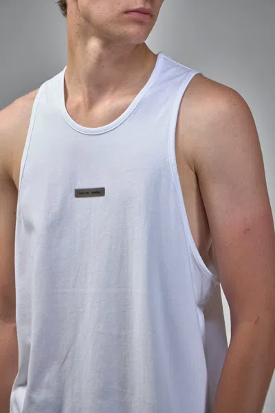 Essentials Stretch Cotton Tank Top In White