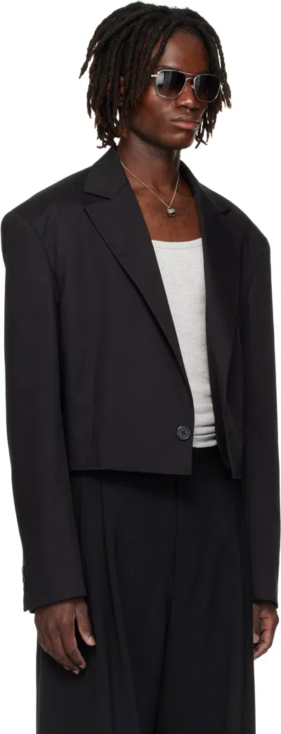 Lu'u Dan Black Slashed Blazer In Black
