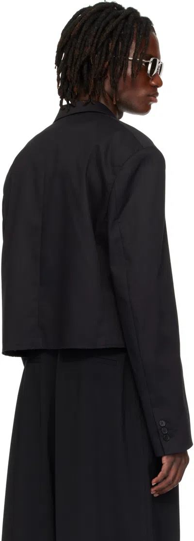 Lu'u Dan Black Slashed Blazer In Black