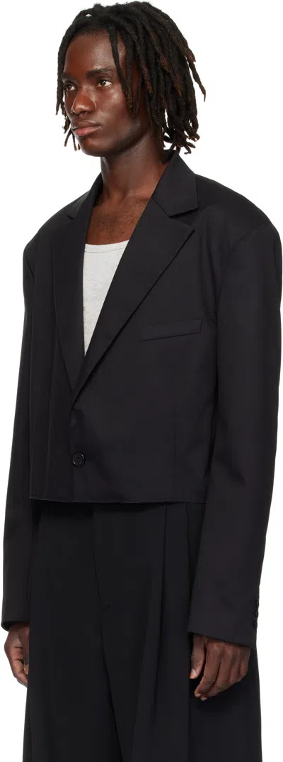 Lu'u Dan Black Slashed Blazer In Black