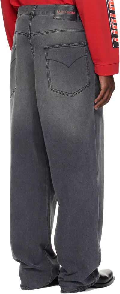 Lu'u Dan Gray Wadded Stack Jeans In Black