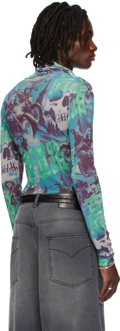 Lu'u Dan Multicolor Masked Mesh Turtleneck In Multi