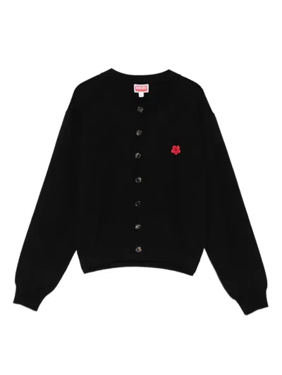 Kenzo Boke Crest Crew Cardigan In Black