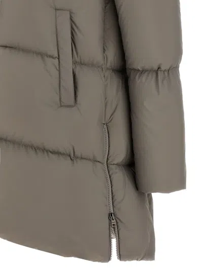 Herno Quilted High-neck Down Coat In Gray
