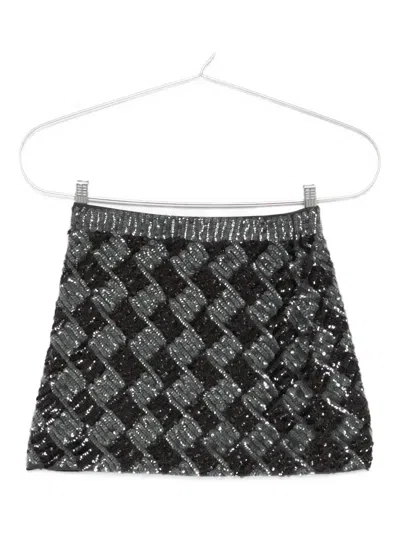 P.a.r.o.s.h Sequin-embellished Mini Skirt In Black
