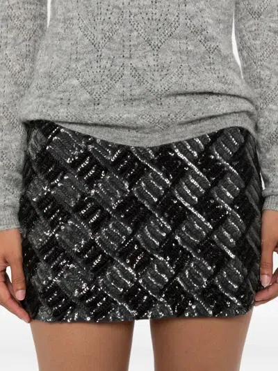 P.a.r.o.s.h Sequin-embellished Mini Skirt In Black