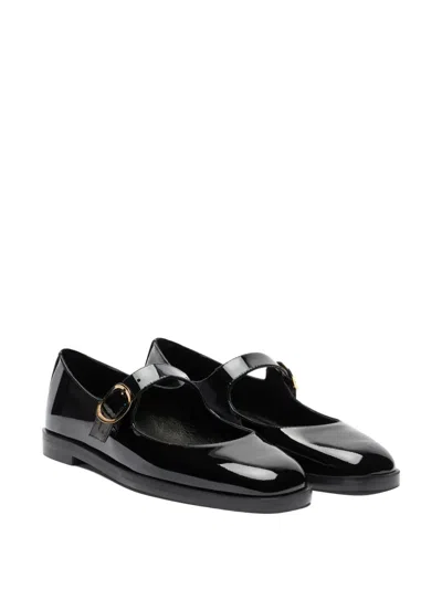 Stuart Weitzman Buckle-strap Patent-leather Ballet Flats