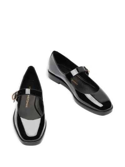 Stuart Weitzman Buckle-strap Patent-leather Ballet Flats