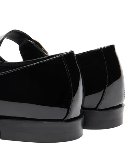 Stuart Weitzman Buckle-strap Patent-leather Ballet Flats