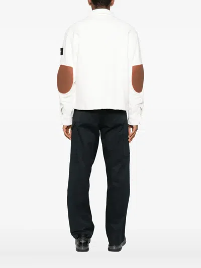 Stone Island Button-fastening Cotton Jacket In White