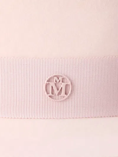 Maison Michel Logo-plaque Hat In Pink