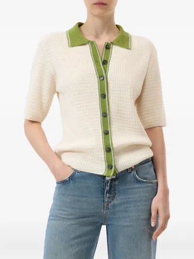 Closed Short Sleeve Cardigan In Green
