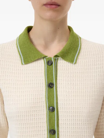 Closed Short Sleeve Cardigan In Green