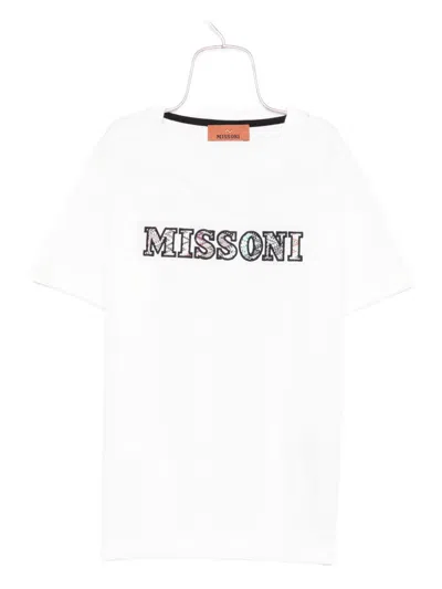 Missoni Embellished-logo T-shirt In White