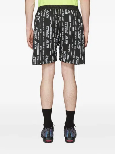 Studio Alch Logo-motif Panelled Track Shorts In Black