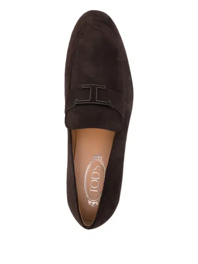 Tod's Suede Gomma Leggero Loafers In Brown