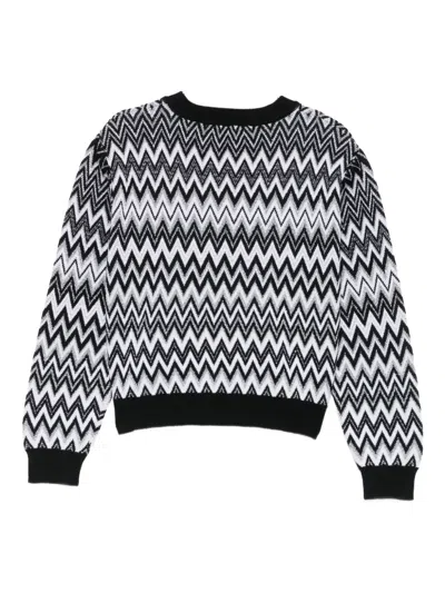 Missoni Zigzag-pattern Wool-blend Sweater In Gray