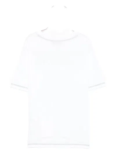 Missoni Logo-embroidered Cotton T-shirt In White