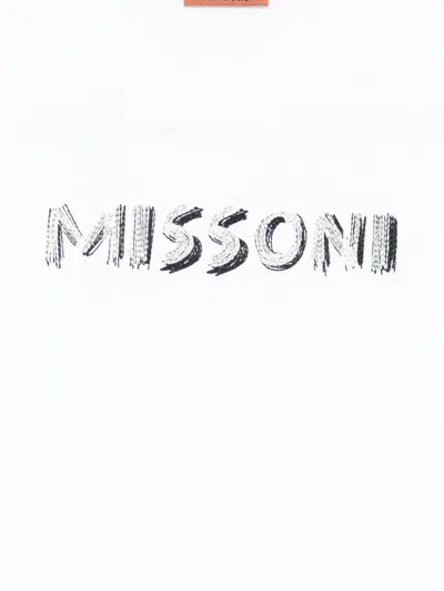 Missoni Logo-embroidered Cotton T-shirt In White