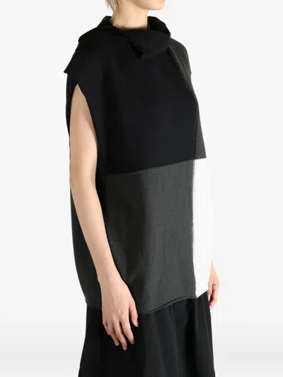 Y's Patchwork Top In Black