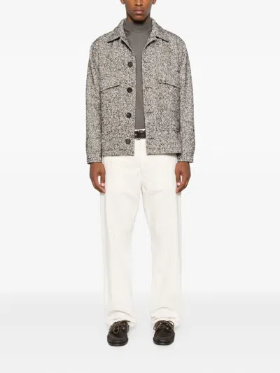 Tagliatore Textured Wool Blend Jacket In Gray