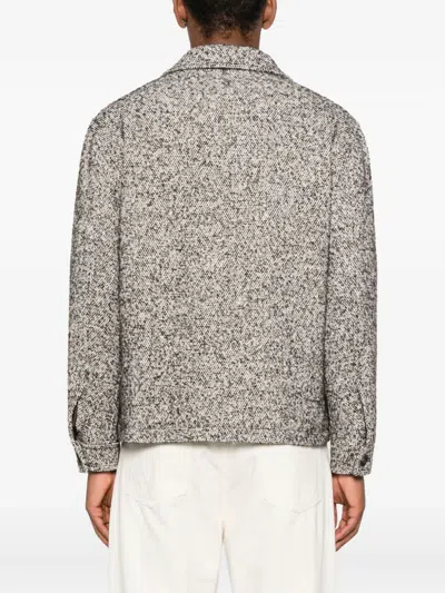Tagliatore Textured Wool Blend Jacket In Gray