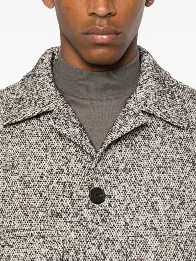 Tagliatore Textured Wool Blend Jacket In Gray