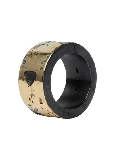 Parts Of Four Oxidised Sterling-silver Sistema Diamond Ring In Metallic