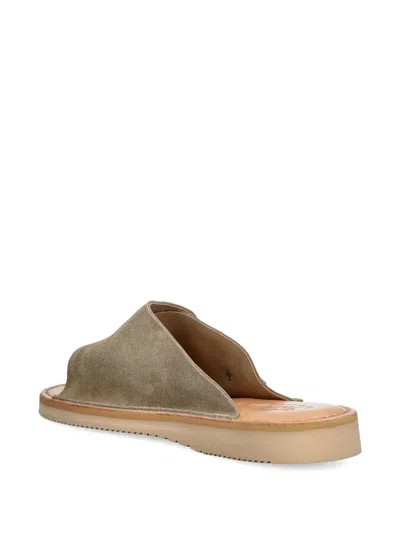 Fracap D110 Double-buckle Suede Sandals In Neutral