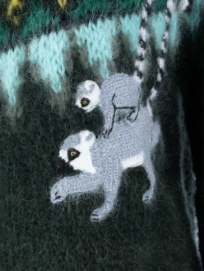 Loewe X Suna Fujita Jacquard Mohair-blend Sweater In Black