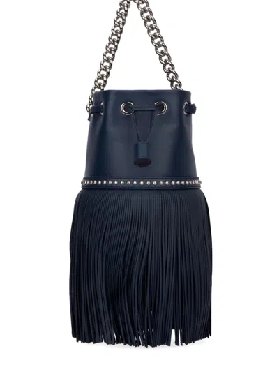 J & M Davidson Carnival Fringed Studded Bucket Bag