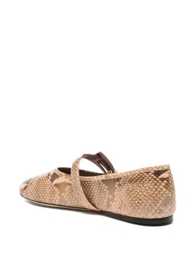 Paris Texas Sveva Snakeskin Buckle Ballet Flats