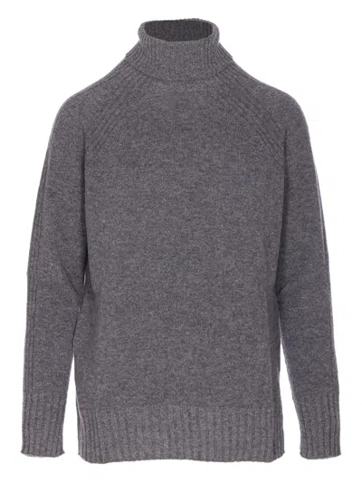 Twinset Twin-set High Neck Relaxed-fit Sweater With Ribbed Detailing