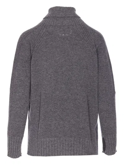 Twinset Twin-set High Neck Relaxed-fit Sweater With Ribbed Detailing