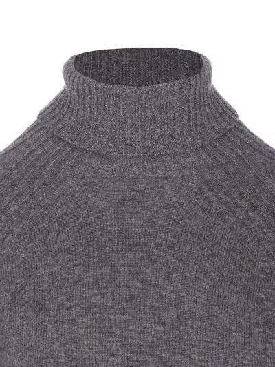 Twinset Twin-set High Neck Relaxed-fit Sweater With Ribbed Detailing
