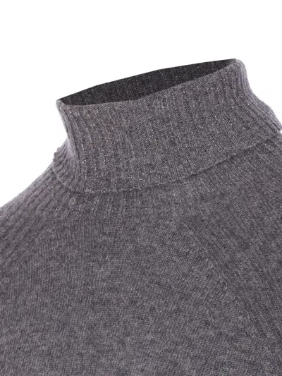 Twinset Twin-set High Neck Relaxed-fit Sweater With Ribbed Detailing