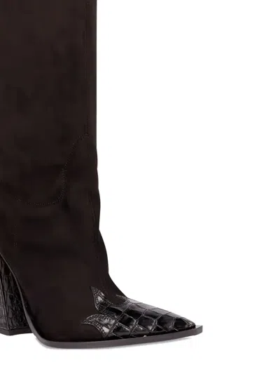 Sonora Pasilla Croc-detail Boots