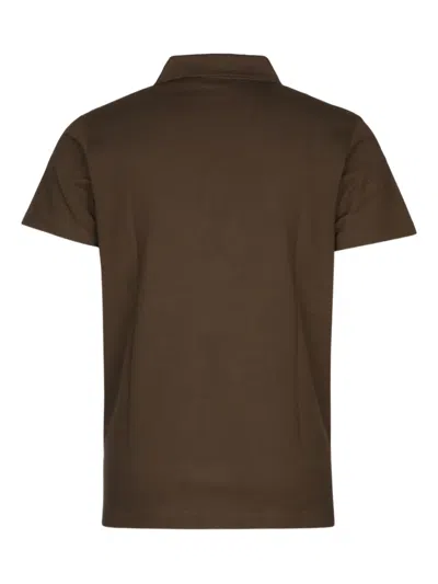 Paul & Shark Logo-patch Polo Shirt In Brown