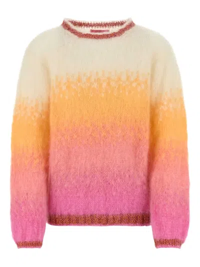 Rose Carmine Multicolor Mohair Blend Sweater In Multi